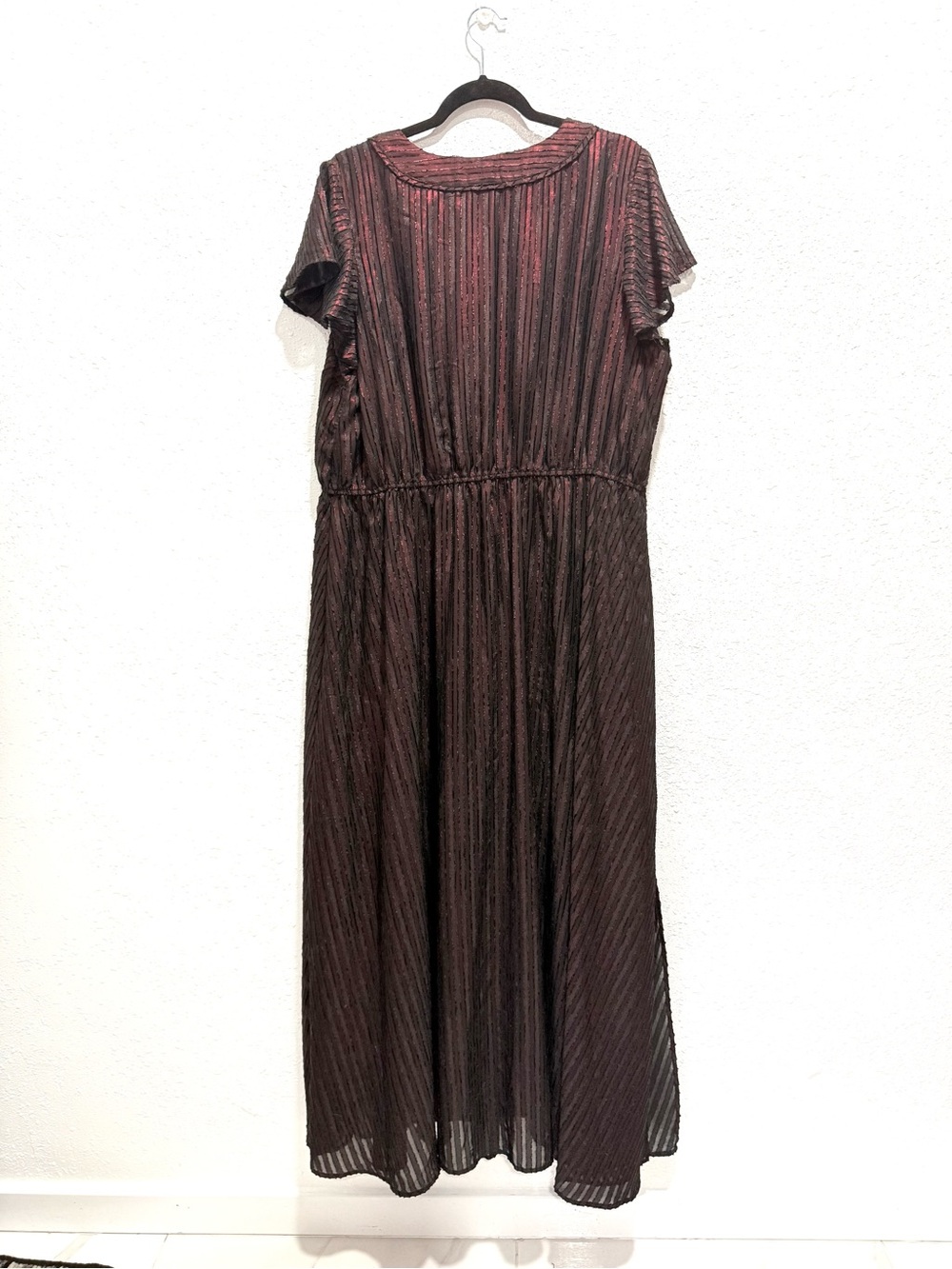 ModCloth Black Metallic Pleated Maxi Dress 3X - Picture 8 of 9